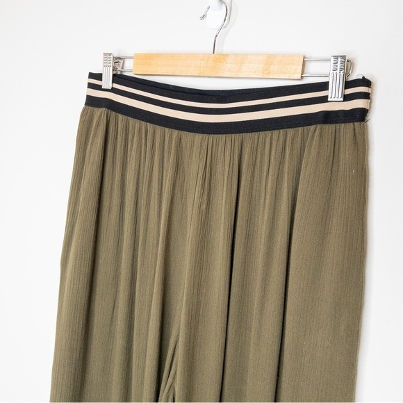Anthropologie Dolan Womens Olive Green Wide Leg Pull On Pants Size Large Flaw - Picture 3 of 13